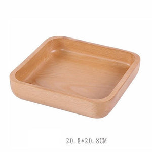1pc Square Wooden Salad Bowl Large Rice Bowl Healthy Natural Soup Bowl Dessert Bowl Kitchen Tool Tablewar #45