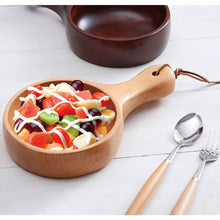 Load image into Gallery viewer, Japanese Style Healthy Kimchi Salad Kitchen Accessories Wooden Bowl Food Containers Cooking Tools Dinner Tableware With Handle